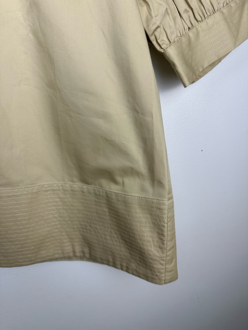 Tuckernuck Ruthie Blouse V-Neck Short Puff Sleeve Cotton Top Women’s Sz L - Picture 7 of 9